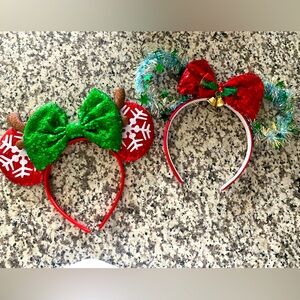 Two Disney Christmas ears